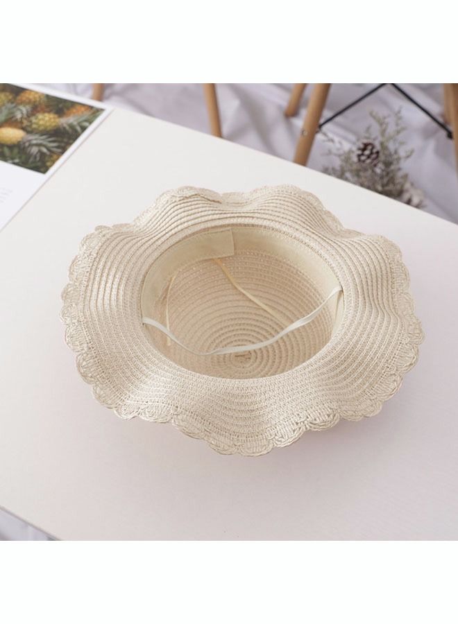 NIBEMINENT 2-Piece Summer Children'S Sunshade Hat Beach Sunscreen Straw Woven Fisherman'S Purse Set Travel Holiday Lovely Satchel - Image 4