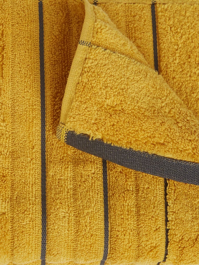 Spaces 100% Cotton Hand Towel Ribbed Texture HIGH Absorbency HIGH LOFT NA(Solid 40CMX60CM)-Mustard/ASH - Image 5