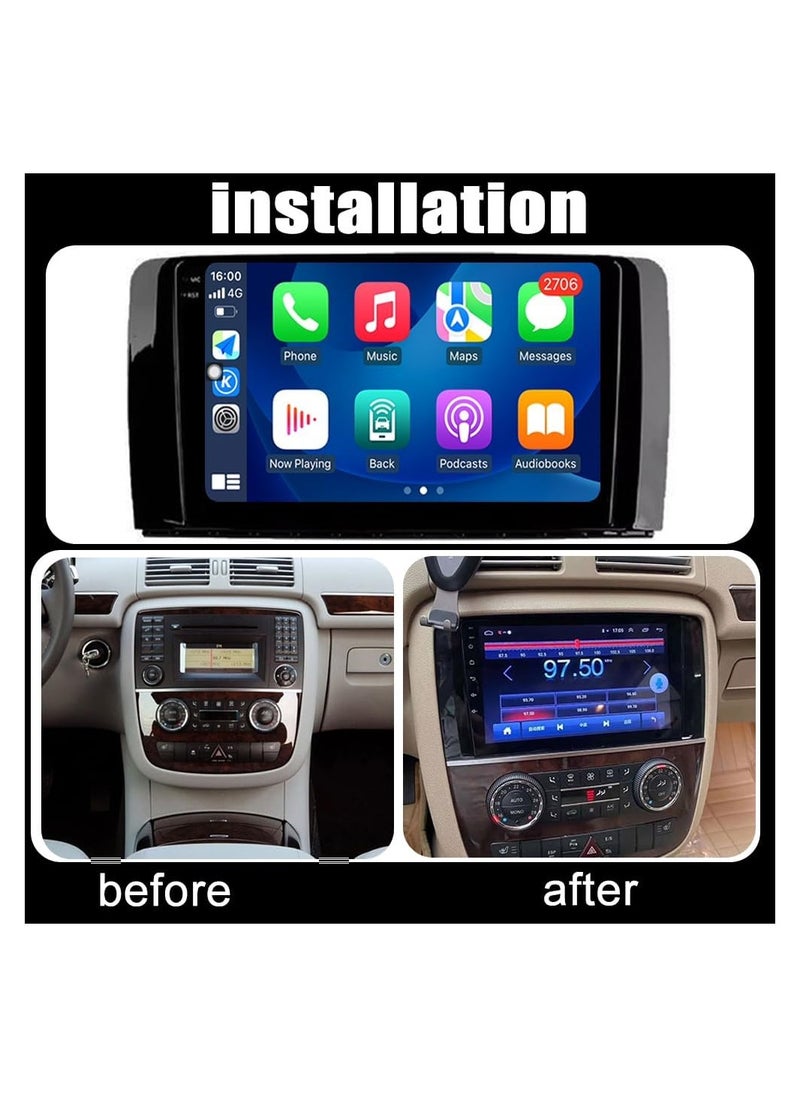 فيريكس شاشة أندرويد لمرسيدس R Class W251 R280 R300 R320 2005-2017 4 جيجابايت من ذاكرة الوصول العشوائي تدعم Apple Carplay Android Auto Wireless QLED تعمل باللمس DSP بلوتوث AHD كاميرا متضمنة دعم بطاقة SIM  - Image 2