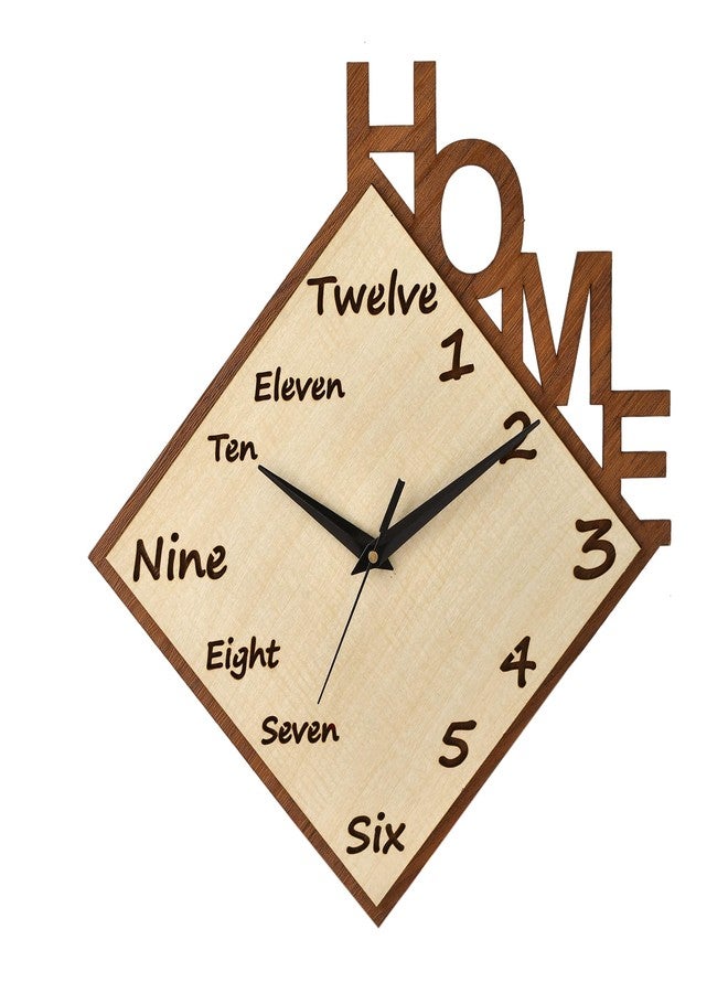 Ingo creation Sweep and Silent Wooden Wall Clock, Wall Clock for Home, Bedroom, Living Room, Big Size, Latest Style (Size 38 cm x 34 cm) - Image 1
