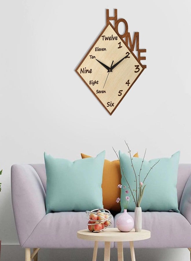Ingo creation Sweep and Silent Wooden Wall Clock, Wall Clock for Home, Bedroom, Living Room, Big Size, Latest Style (Size 38 cm x 34 cm) - Image 3