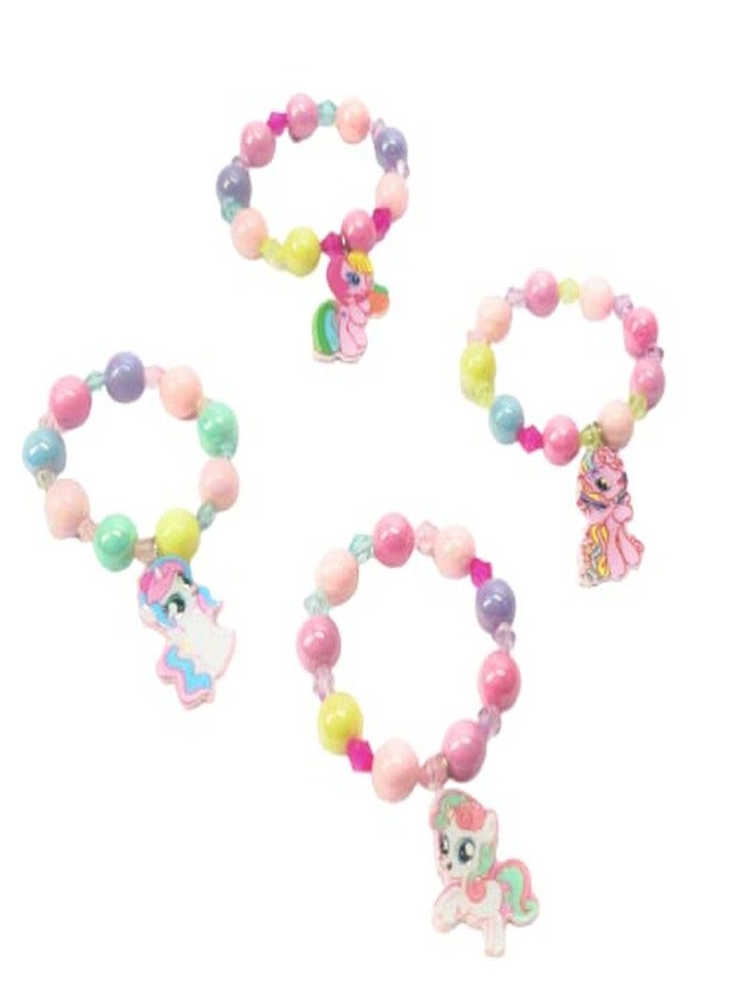 تارا13 سوار يونيكورن للبنات من تيرا ١٣ (٤ قطع) للأطفال، سوار مرح برسومات كرتونية، هدية مثالية لحفلات البنات - Image 1