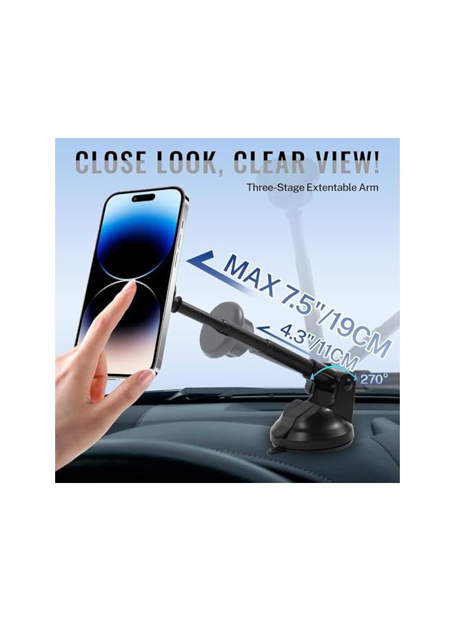 Green Tiger Car Phone Holder 4-in-1 Mobile Holder for Dashboard & Air Vent & Windshield Magnetic Car Mount Accessories for iPhone Car Mount - Image 5