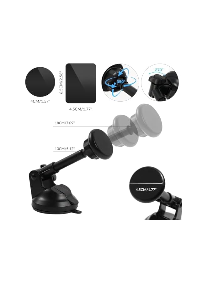 Green Tiger Car Phone Holder 4-in-1 Mobile Holder for Dashboard & Air Vent & Windshield Magnetic Car Mount Accessories for iPhone Car Mount - Image 2