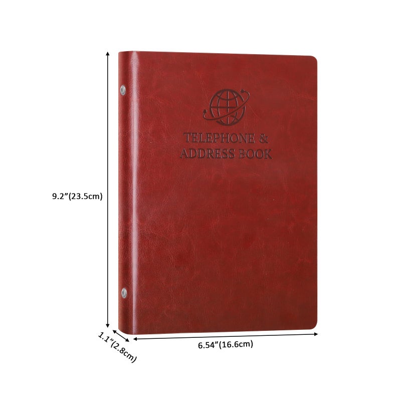 suituts Refillable Address Book with Alphabetical Tabs, 600 Entry Spaces Large Print Contact/Phone Books, PU Leather Hardcover Address Book for Seniors, Elderly - Image 2