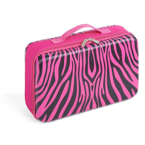 Badger Basket Stylish Travel Case for 12 Inch Fashion Dolls Storage Solution with Pockets for Doll Accessories Best for OnTheGo Travel Animal Print Design - Image 1