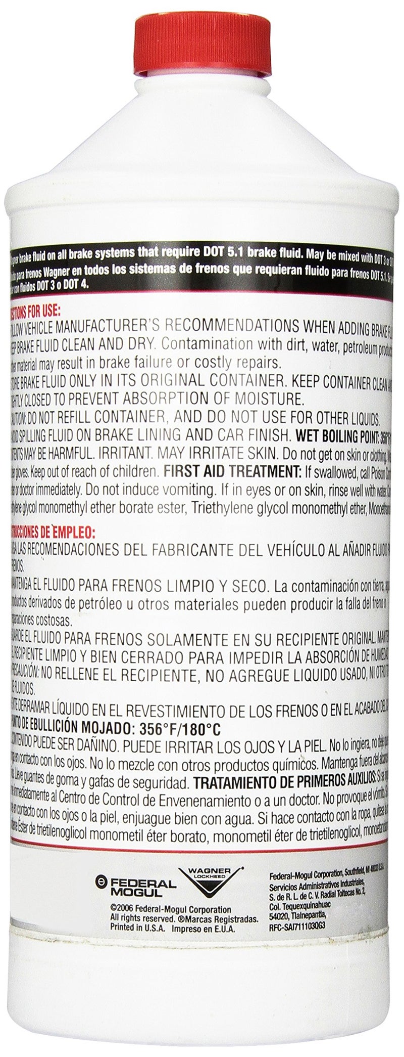 Wagner Brake Wagner Dot 5.1 SEVEREDUTY Brake Fluid, 32 oz; 946 ml - Image 2