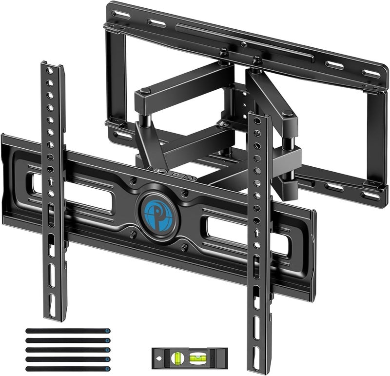 Pipishell Full Motion TV Wall Mount for 26-65 inch TVs up to 99 lbs, TV Mount with Dual Arms, Swivel, Tilt, Max VESA 400x400mm, 3 Bracket Heights, Wall Mount TV Bracket Fits 12â€/16â€ Wood Studs, PIMF4 - Image 1
