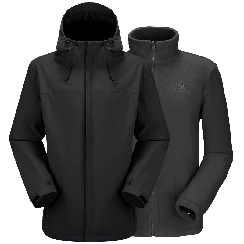 CAMEL CROWN Men's Winter Ski Jacket 3 in 1 Mountain Snow Waterproof Coat Warm Windbreaker Snowboard Jacket Parka with Hooded - Image 1