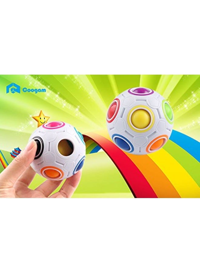 Coogam Coogam Rainbow Puzzle Ball with Pouch Color-Matching Puzzle Game Fidget Toy Stress Reliever Magic Ball Brain Teaser for Kids and Adults, Children, Boy, Girl Holiday - Image 2