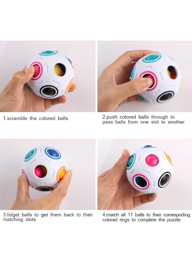 Coogam Coogam Rainbow Puzzle Ball with Pouch Color-Matching Puzzle Game Fidget Toy Stress Reliever Magic Ball Brain Teaser for Kids and Adults, Children, Boy, Girl Holiday - Image 5