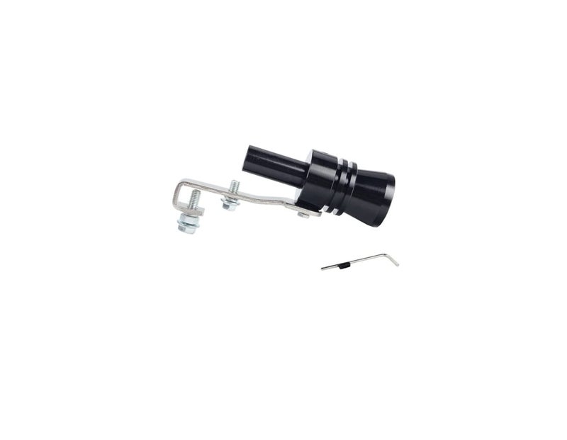 Dewhel Universal Aluminum Turbo Sound Exhaust Muffler Pipe Whistle Car Blow off valve BOV Tip Simulator Whistler (XL-Black)