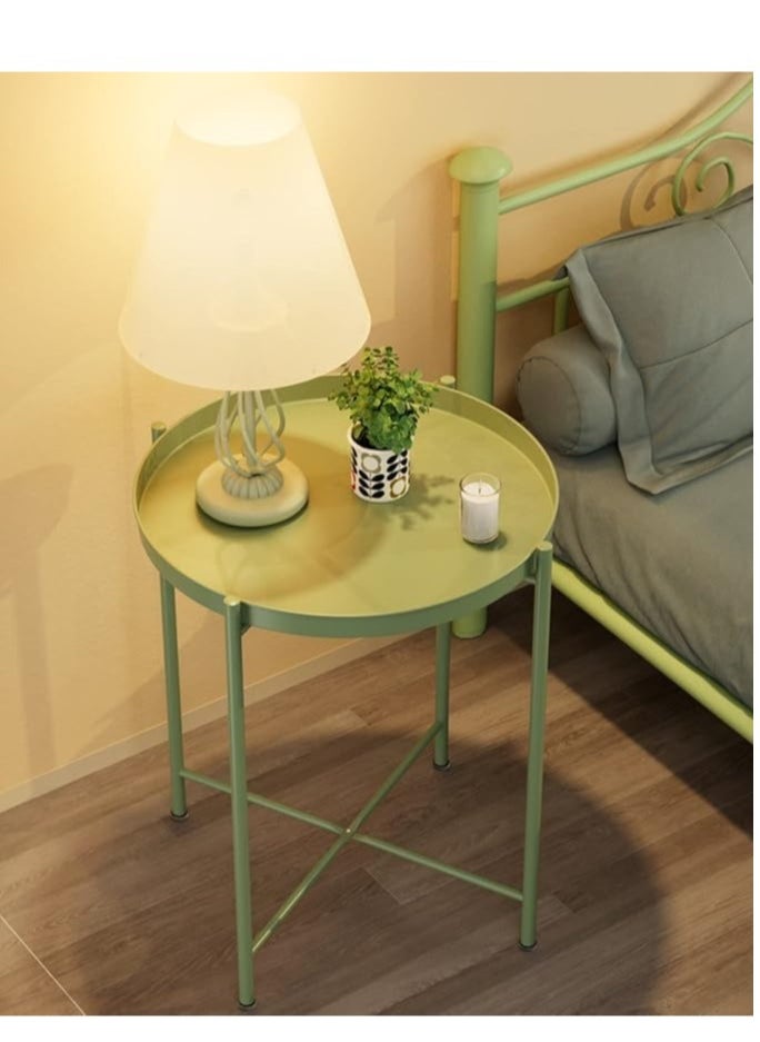 PENG GENERAL Round Metal Tray End Table Green 53x44x44cm  - Image 3