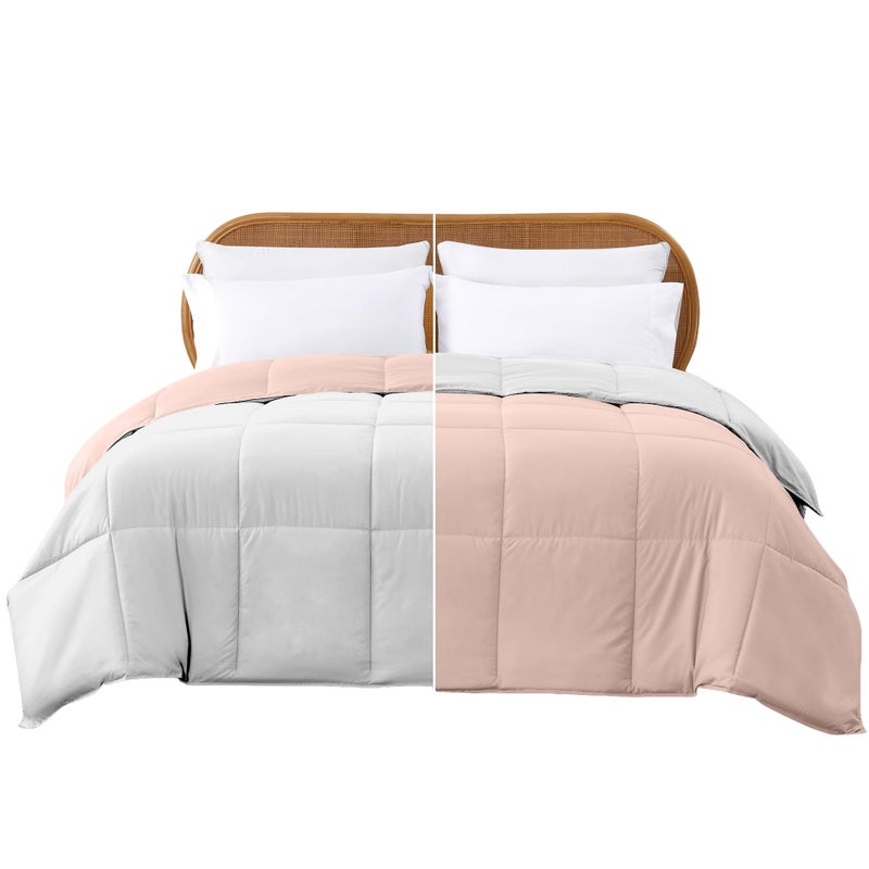 Modern Threads Down Alternative Reversible Comforter BlushWhite Twin