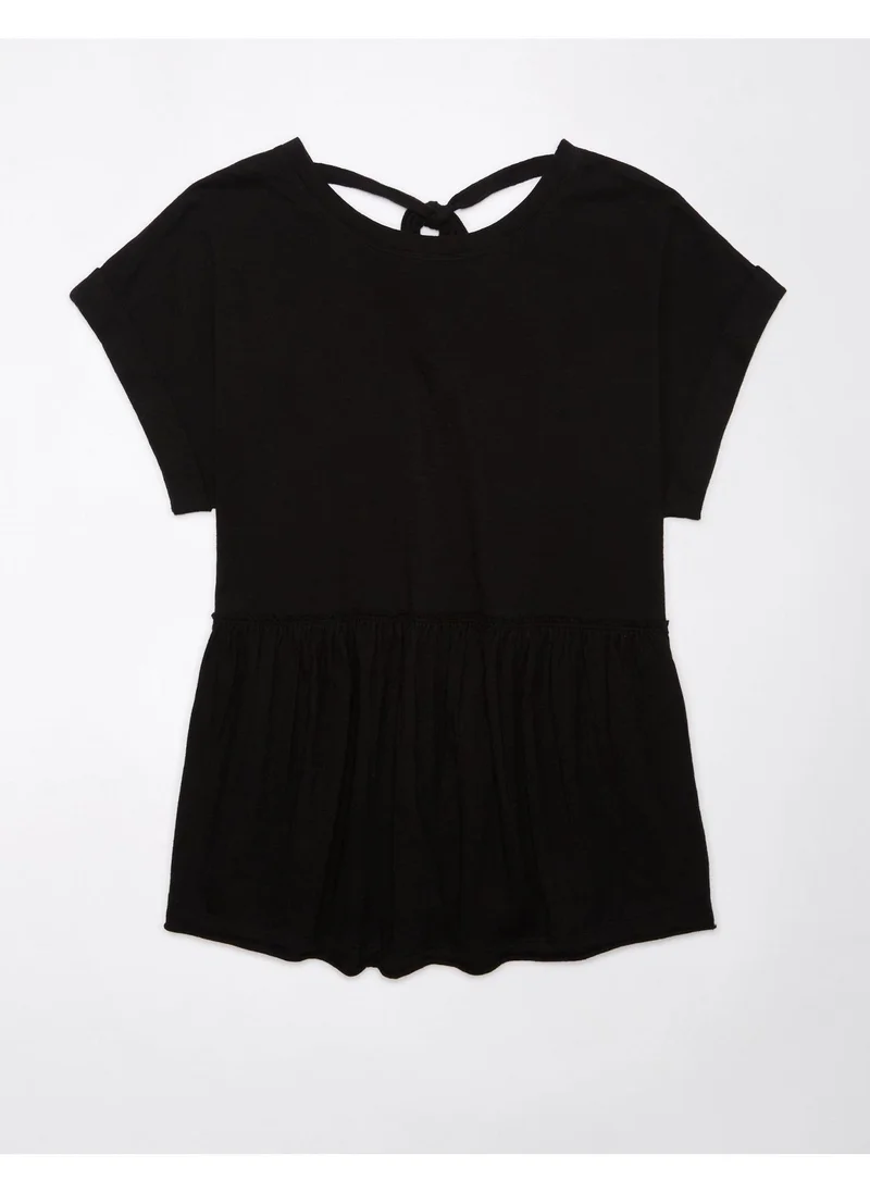 American Eagle Casual Oversized Tie T-Shirt