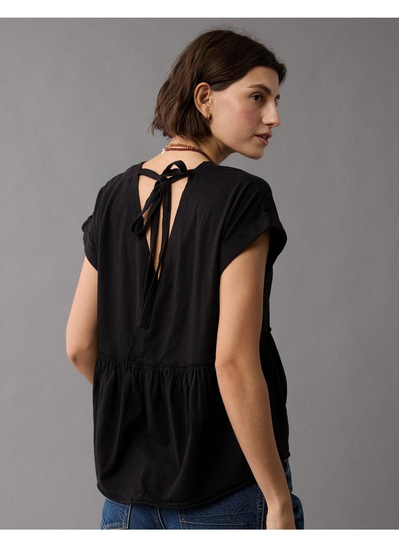 American Eagle Casual Oversized Tie T-Shirt  - Image 3