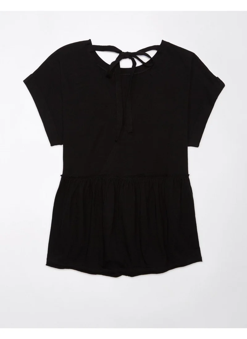 American Eagle Casual Oversized Tie T-Shirt
