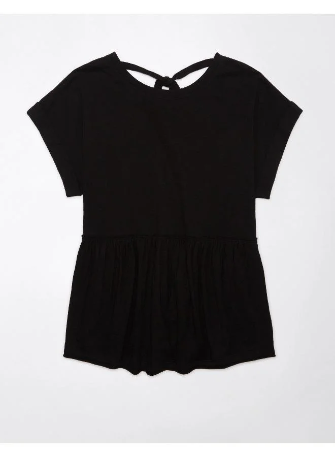 American Eagle Casual Oversized Tie T-Shirt