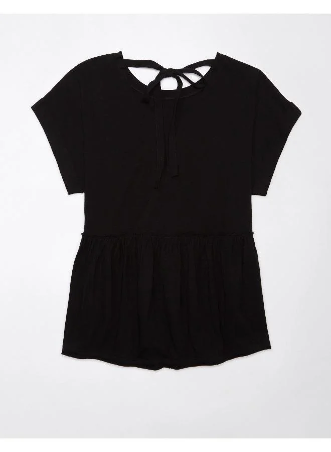 American Eagle Casual Oversized Tie T-Shirt