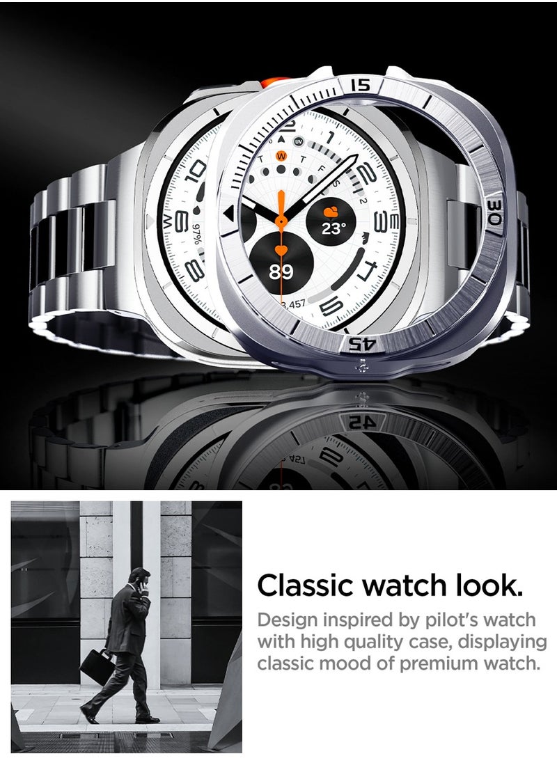 Spigen - Bezel Tune Pro for Samsung Galaxy Watch Ultra 47mm Bezel Ring Cover Protector with Case (2024) - Silver - Image 1