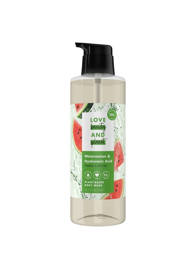 love beauty and planet Love Beauty and Planet Plant-Based Body Wash Hydrate and Restore Skin Watermelon and Hyaluronic Acid Made with Plant-Based Cleansers and Skin Care Ingredients 32.3 fl oz  - Image 1
