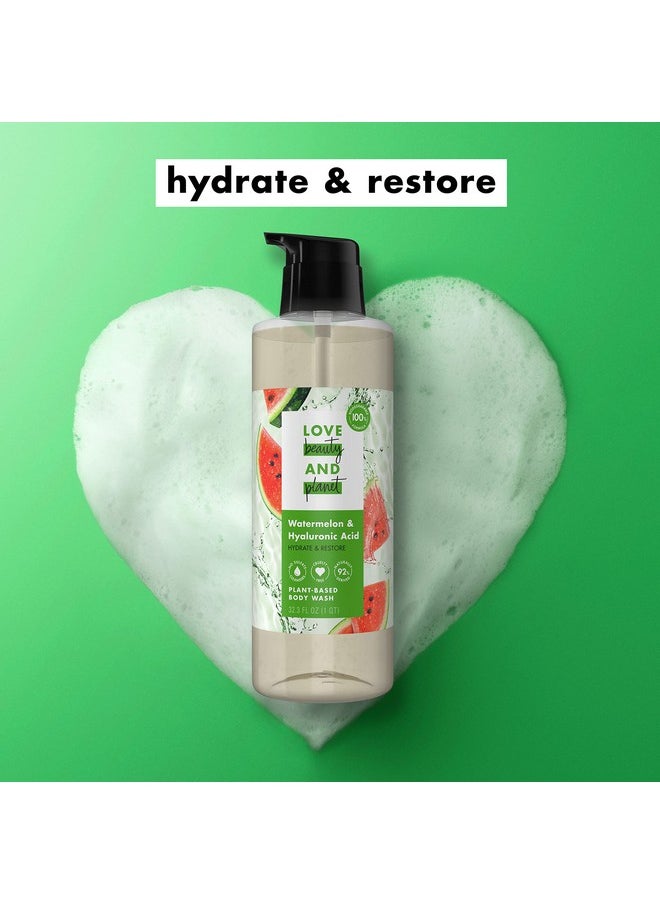 love beauty and planet Love Beauty and Planet Plant-Based Body Wash Hydrate and Restore Skin Watermelon and Hyaluronic Acid Made with Plant-Based Cleansers and Skin Care Ingredients 32.3 fl oz  - Image 3