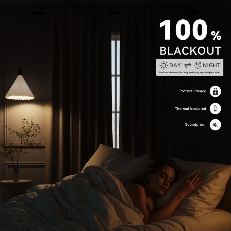 Guken 100% Blackout Olive Green Linen Curtains 84 Inch Length for Bedroom Black Out Light Blocking Green Thermal Insulated Room Darkening Soundproof Drapes for Living Room Nursery 2 Panels Set 52x84 7ft - Image 2