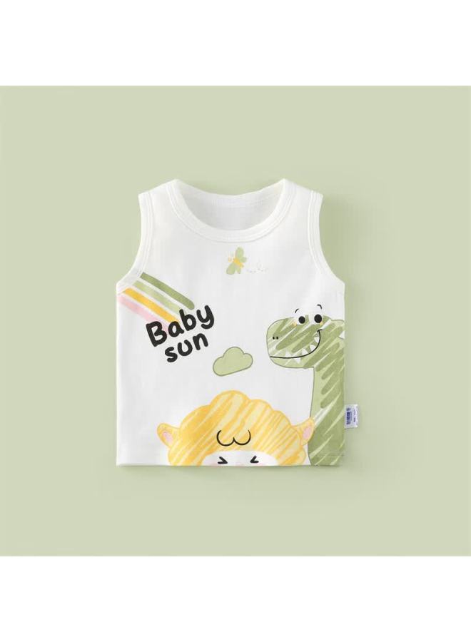 Doxilu Baby Vest Summer Thin Sleeveless Uni Toddler Base Shirt Yellow Monkey Size 80