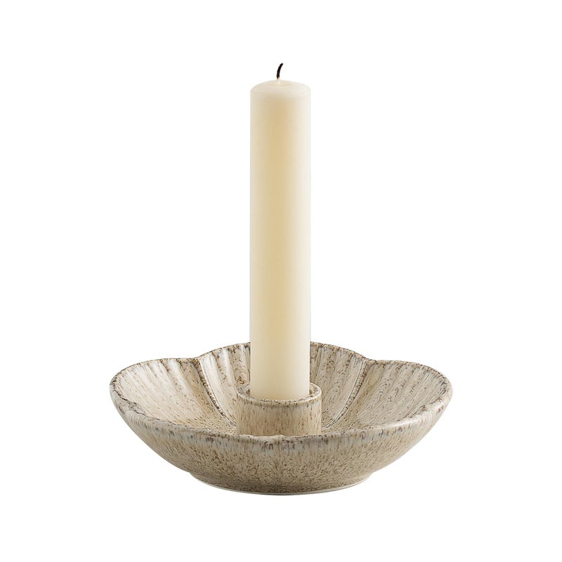 BEUNAIZER Ceramic Candle Holder, Candlestick Holder for Candles,Incense, Santo Palo, Rustic Vintage Home Decor for Halloween Christmas Weddings, Dining Room Table & Living Room Display (Camel) - Image 1