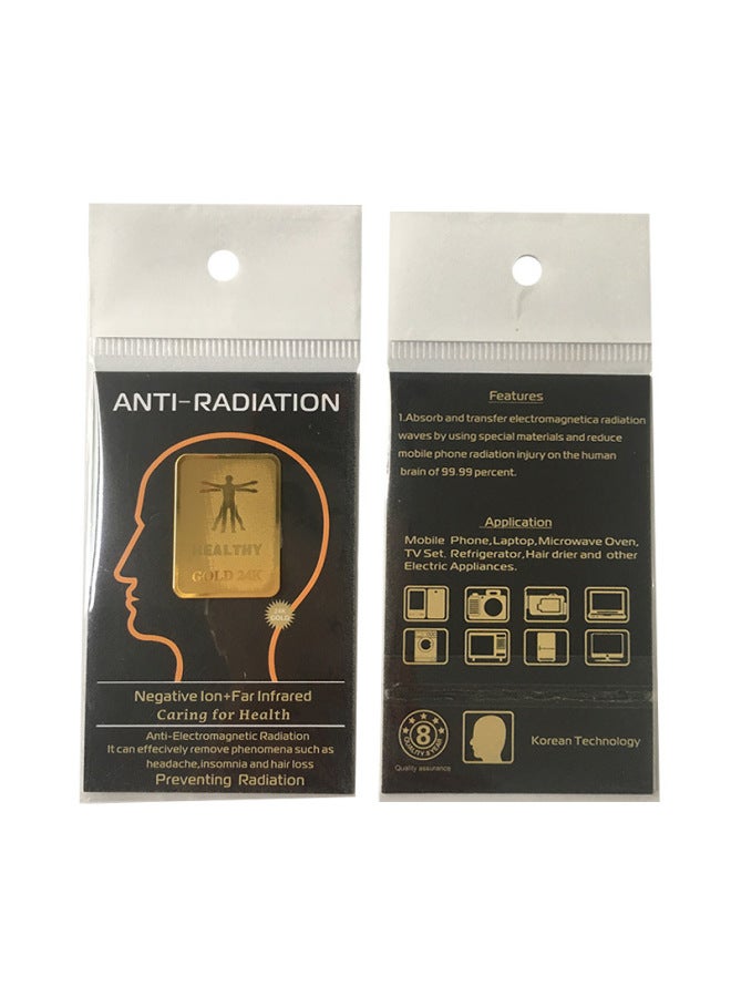 24K Double Anti-radiation Mobile Phone Sticker Mobile Phone Electromagnetic Radiation Sticker-Color:Packing 4 - Image 1