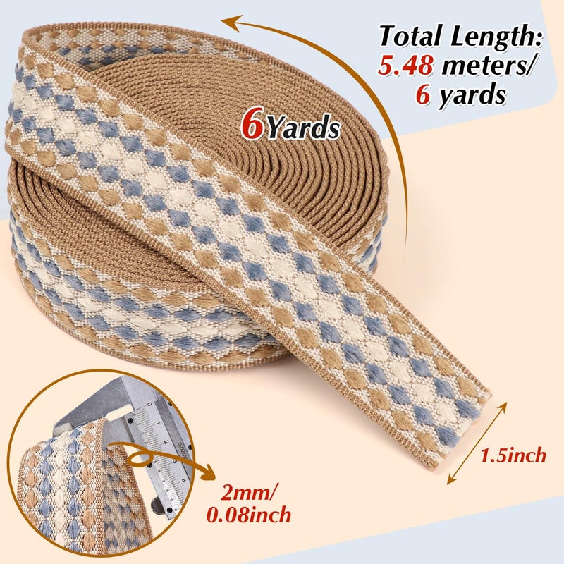 PECMER Webbing 1.5 Inch Khaki -6 Yards Webbing Strap Fabric-1 1/2 inch Strapping for Sewing Bags-Cotton Webbing 1.5 inch for Bag Handles Purse Strap - Image 2