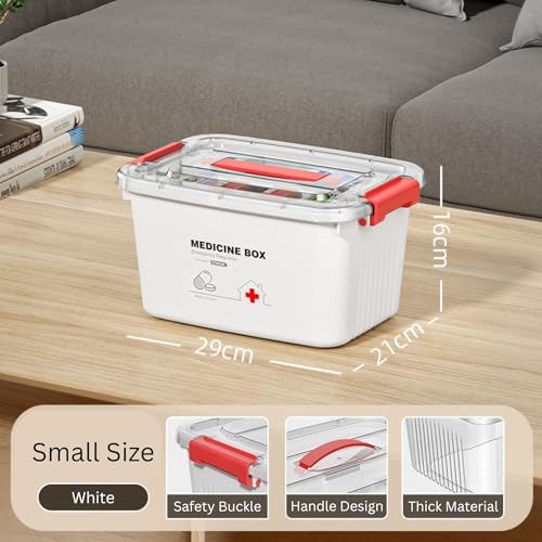 KREPS® Plastic Medicine Box, Medical First Aid Multi-Purpose Storage Organizer, Emergency Kit, Availbale in Multiple Size (WHITE, SMALL) - Image 2