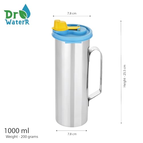 Dr. WaterR دكتور وترر موزع الزيت من الفولاذ المقاوم للصدأ مع فوهة | للمطبخ | وعاء الزيت | صبّارة الزيت | قدر الزيت | علبة الزيت | زجاجة الزيت | قطارة الزيت | موزع الزيت (مع مقبض 1 لتر) - Image 2