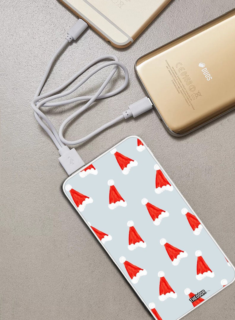 Theodor 10,000 mAh Super Fast Charging Ultra Compact Power Bank with Quick Charge & Power Delivery, Portable Charger For iPhone and Android Christmas Caps - Image 2