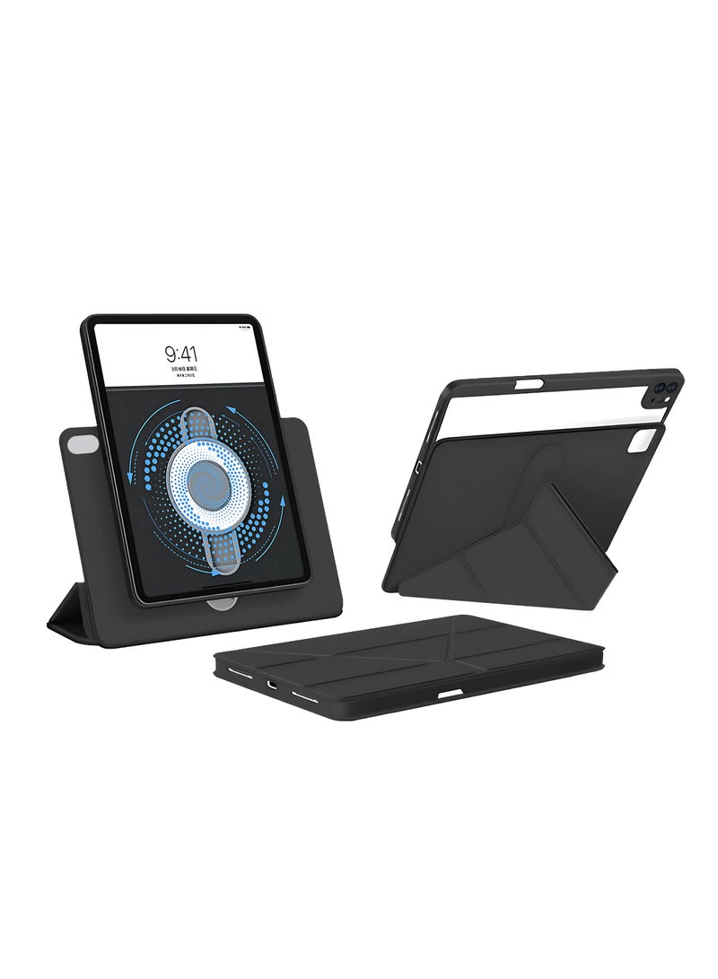 LEVELO iPad Air 13 Inch Converge Detachable Case / Pen Slot Included / Linear Rail Design / Detachable iPad Case / 360° Elevated Slide / Shockproof / TPU+PC Material - Black - Image 2