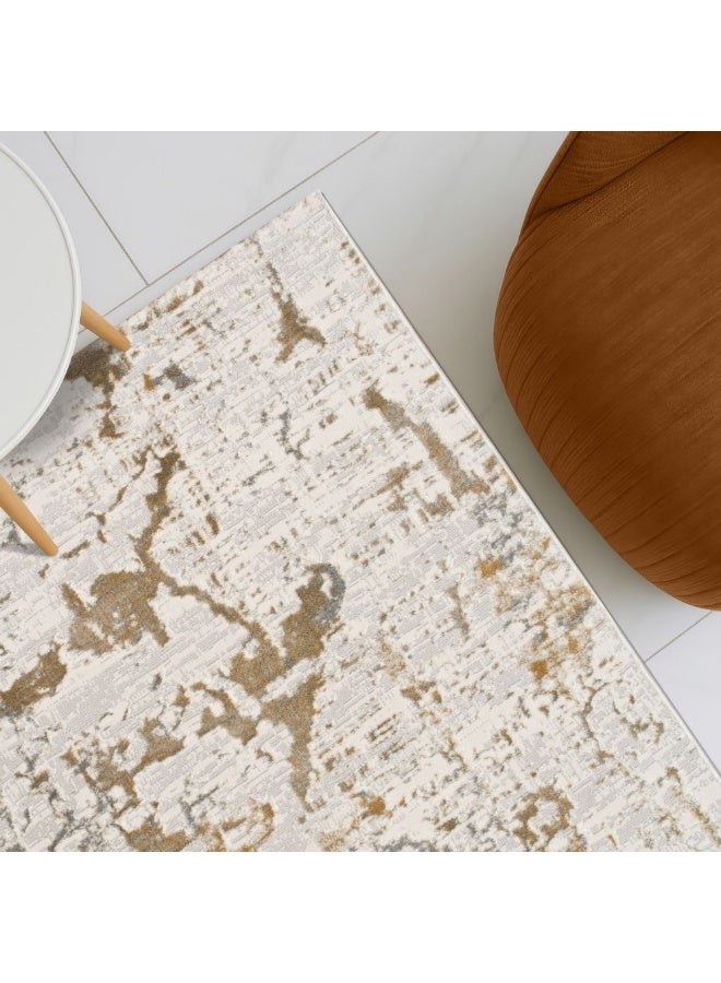 DANUBE HOME Amber Modern Distressed Rug | Washable Modern Rugs Style | Polypropylene + Polyester Area Rug Floor Covering | Indoor Carpet For Living Room Dining Bedroom 200X300cm-Multi Color - Image 1