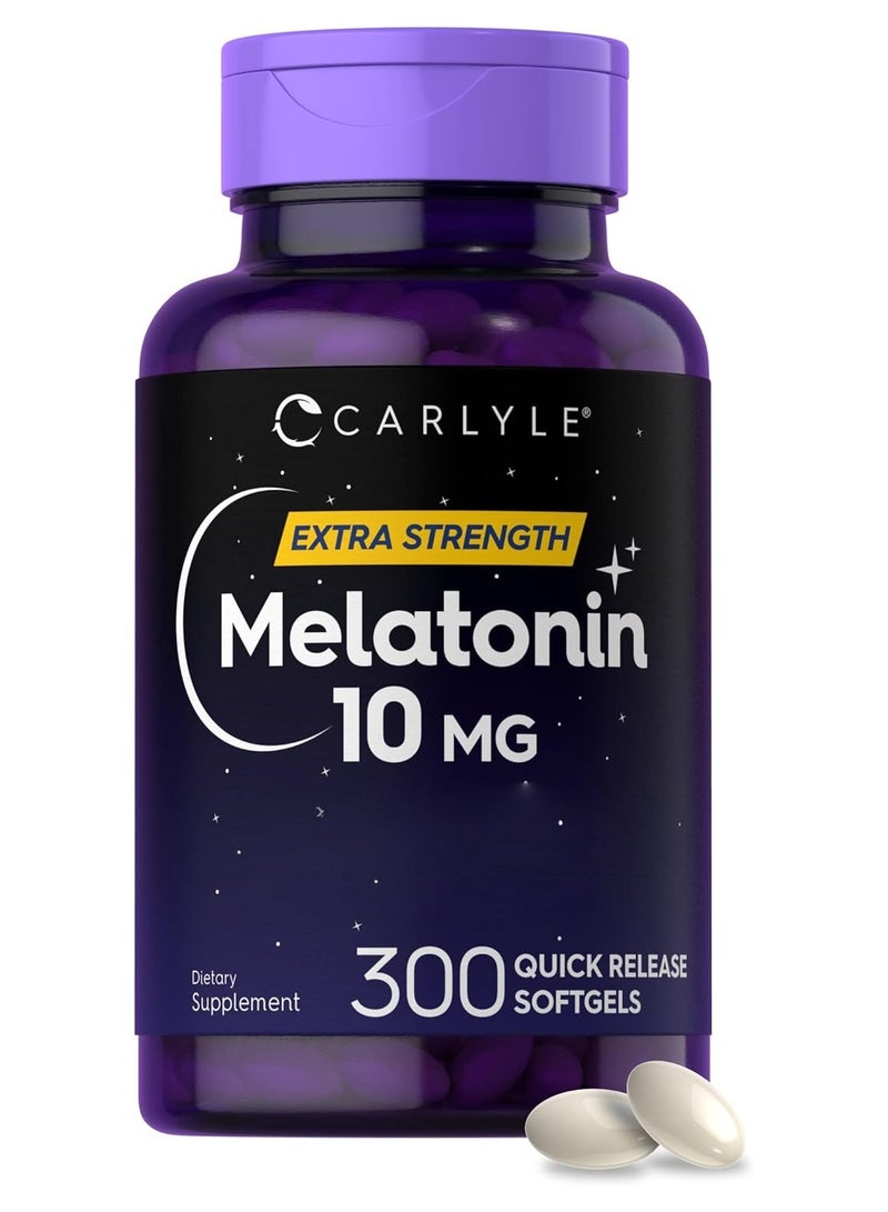 Carlyle Melatonin 10mg , Non-GMO, Gluten Free , 300 Softgels