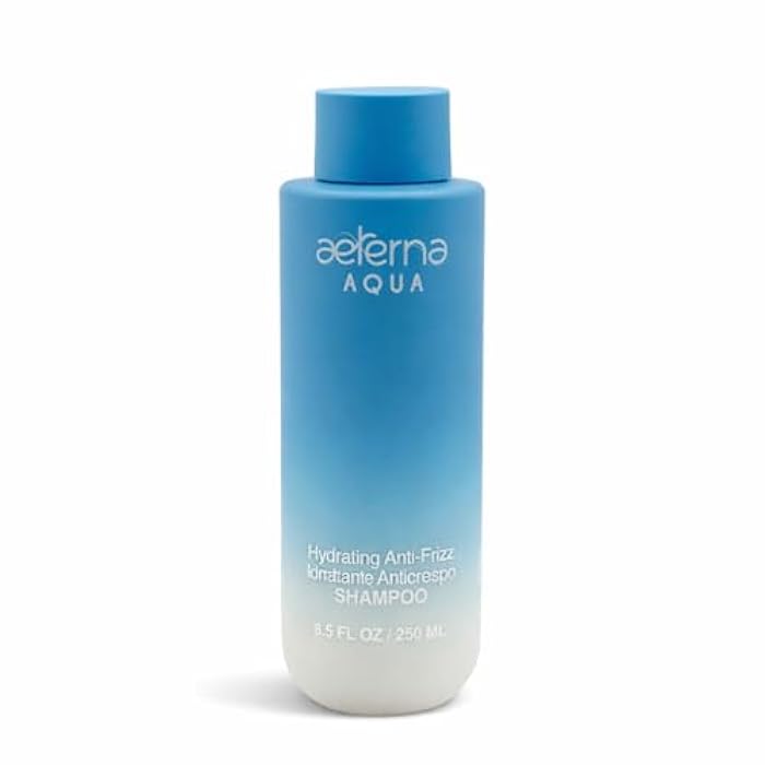 AETERNAL Aeterna AQUA Hydrating Anti-Frizz Shampoo – Color-Safe, Sulfate-Free – With Aloe Vera, Almond & Linseed Oil for Smooth, Strong & Healthy Hair – 250ml - Image 1
