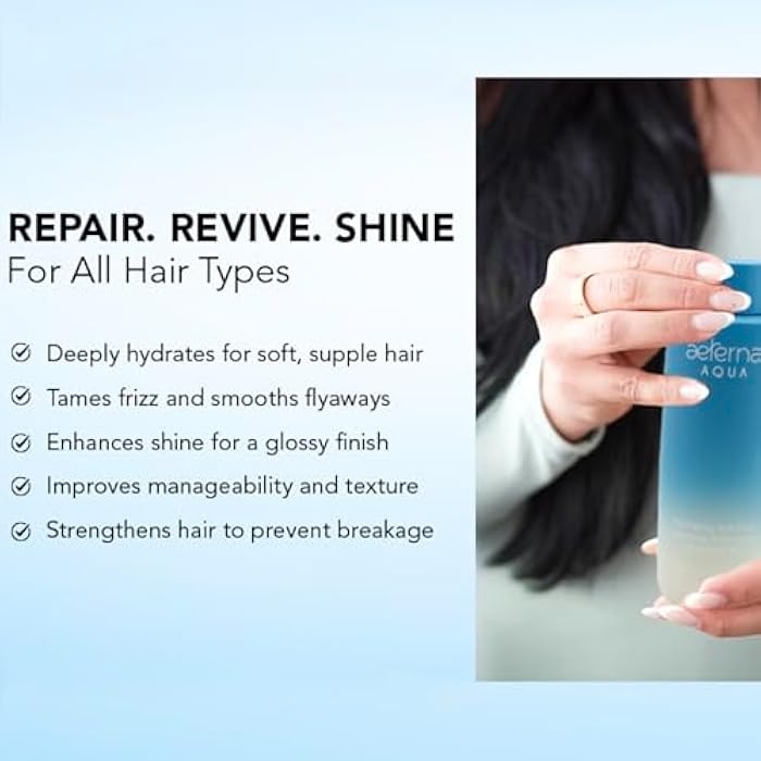 AETERNAL Aeterna AQUA Hydrating Anti-Frizz Shampoo – Color-Safe, Sulfate-Free – With Aloe Vera, Almond & Linseed Oil for Smooth, Strong & Healthy Hair – 250ml - Image 3