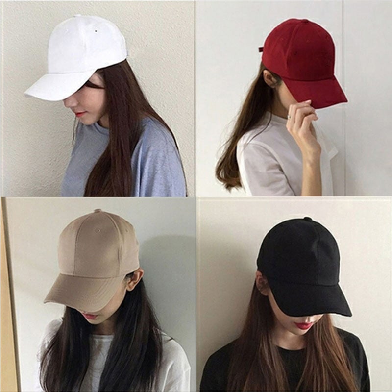 👕 قبعات بيسبول نسائية ورجالية بلون أسود ساده - Image 4