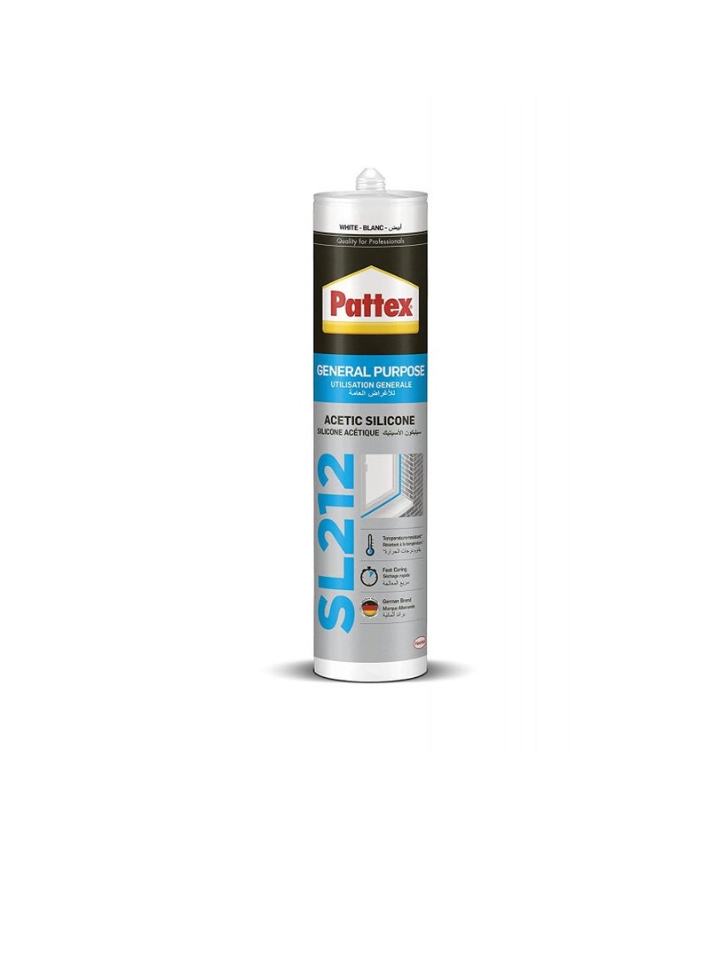 Pattex General Purpose SL212 Acetic Silicone (White) - 280ml - Image 3