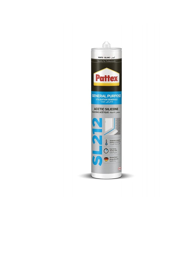Pattex General Purpose SL212 Acetic Silicone (White) - 280ml - Image 2