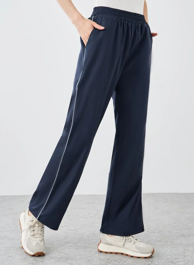 تايك تو Take Two Side Piping Detail Pants with Elastic Waistband