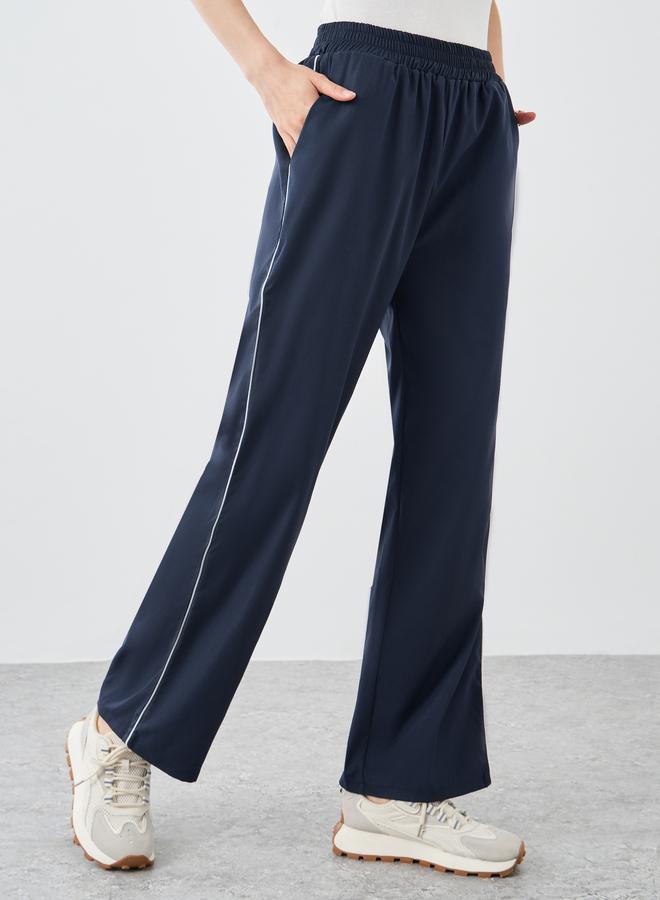 Take Two Side Piping Detail Pants with Elastic Waistband - Image 2