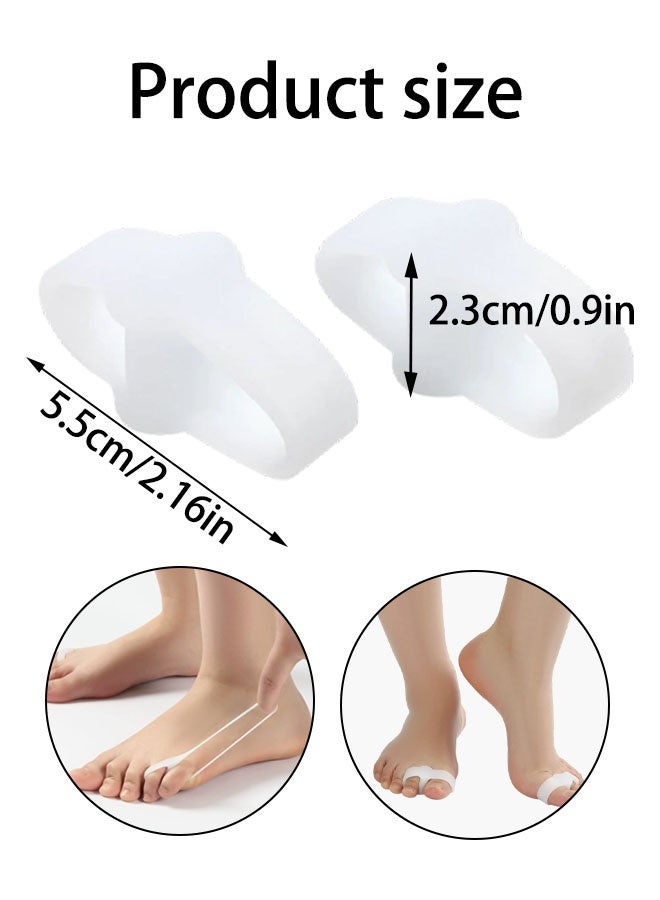 4 قطع من مصحح إبهام القدم، فواصل أصابع القدم بحلقتين، أصابع متداخلة، يقلل من آلام القدم، مساحة إصبع القدم الكبير مناسبة لإبهام القدم المتضخم وأصابع القدم المتداخلة - Image 2