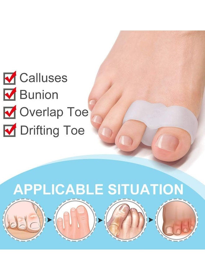 4 قطع من مصحح إبهام القدم، فواصل أصابع القدم بحلقتين، أصابع متداخلة، يقلل من آلام القدم، مساحة إصبع القدم الكبير مناسبة لإبهام القدم المتضخم وأصابع القدم المتداخلة - Image 4