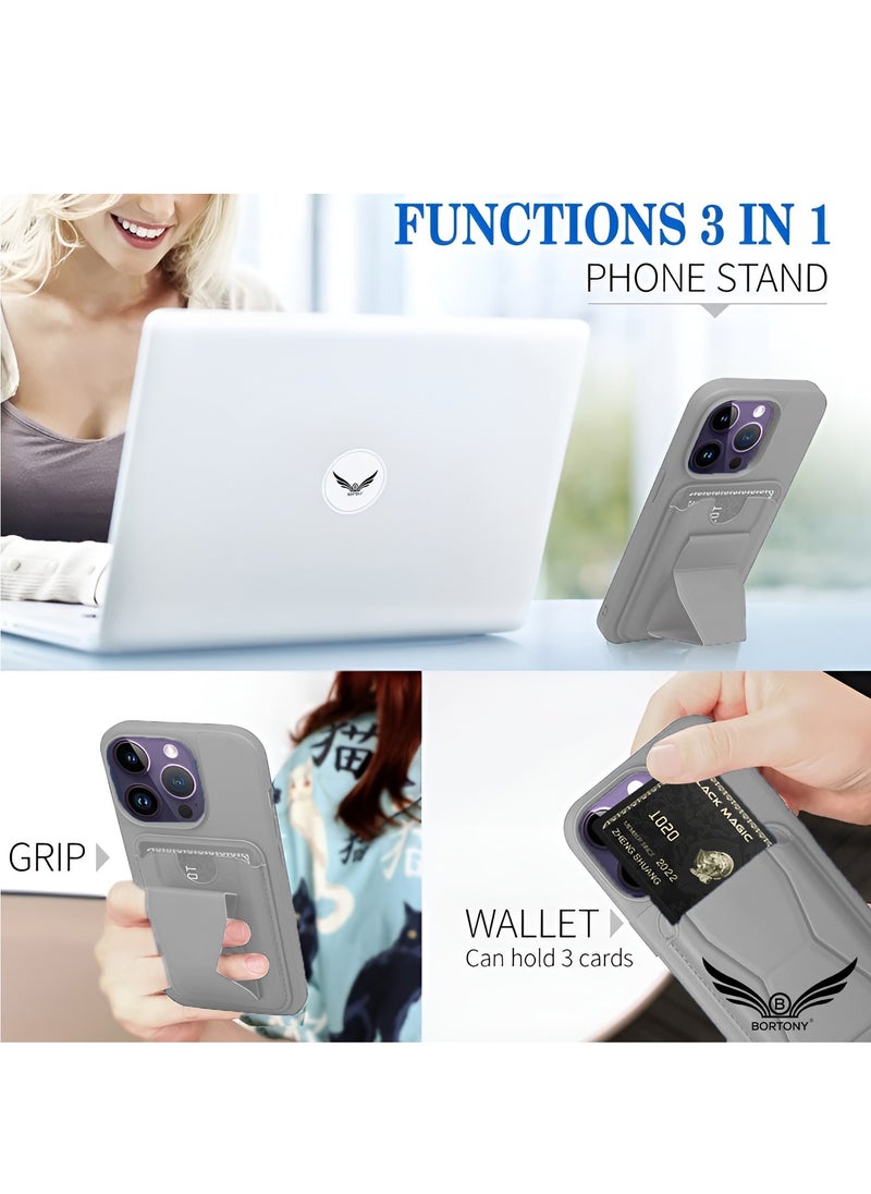 BORTONY - iPhone 16 Pro Max Case with Card Holder Magnetic Kickstand PU Leather Shockproof Protective Cover for iPhone 16 Pro Max 6.9 Inch - Image 1