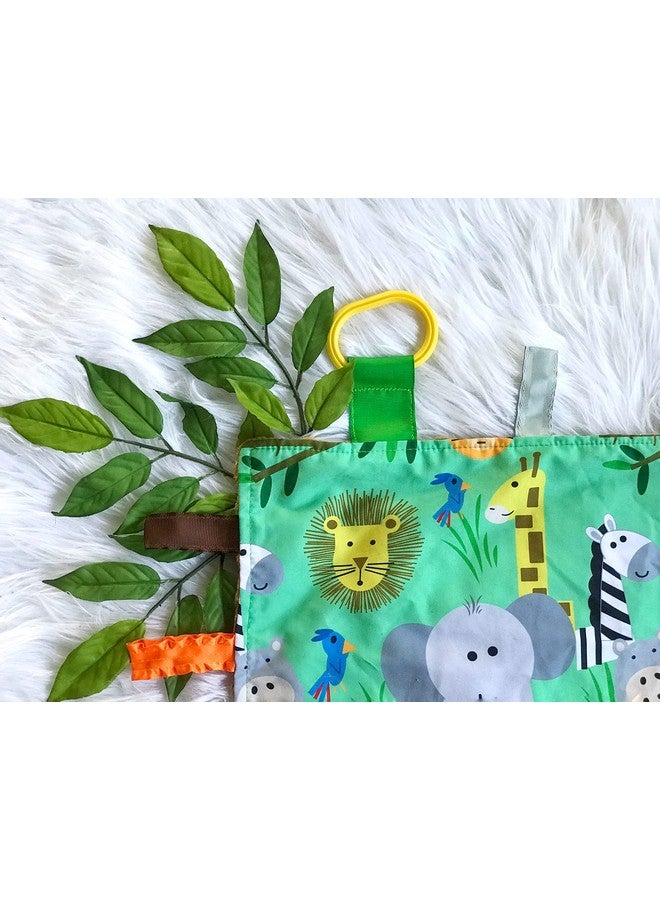 The Learning Lovey Tag Toy Baby Jungle Safari Zoo Animal Adventure Security Soother Comfort Toy: 18”X14” - Image 5