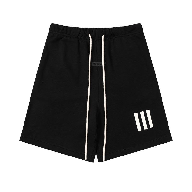 Fog Tide Brand Double Line Essentials Joint Three Bars Short Sleeve T-Shirt 5 Shorts Suit - Image 5