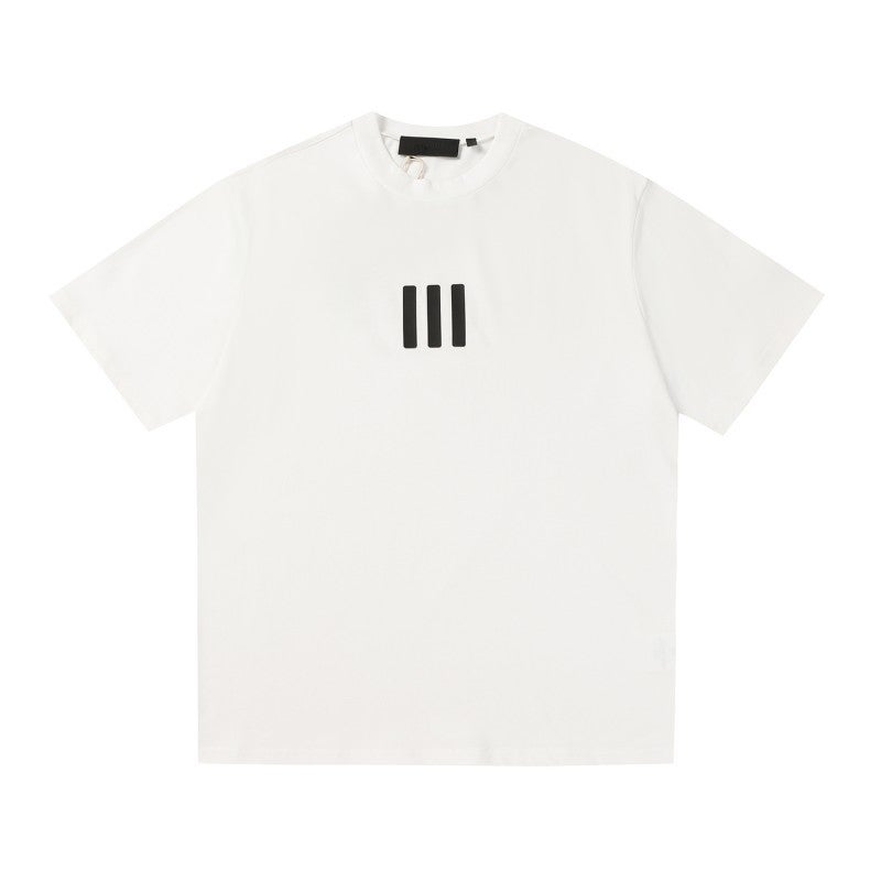Fog Tide Brand Double Line Essentials Joint Three Bars Short Sleeve T-Shirt 5 Shorts Suit - Image 4